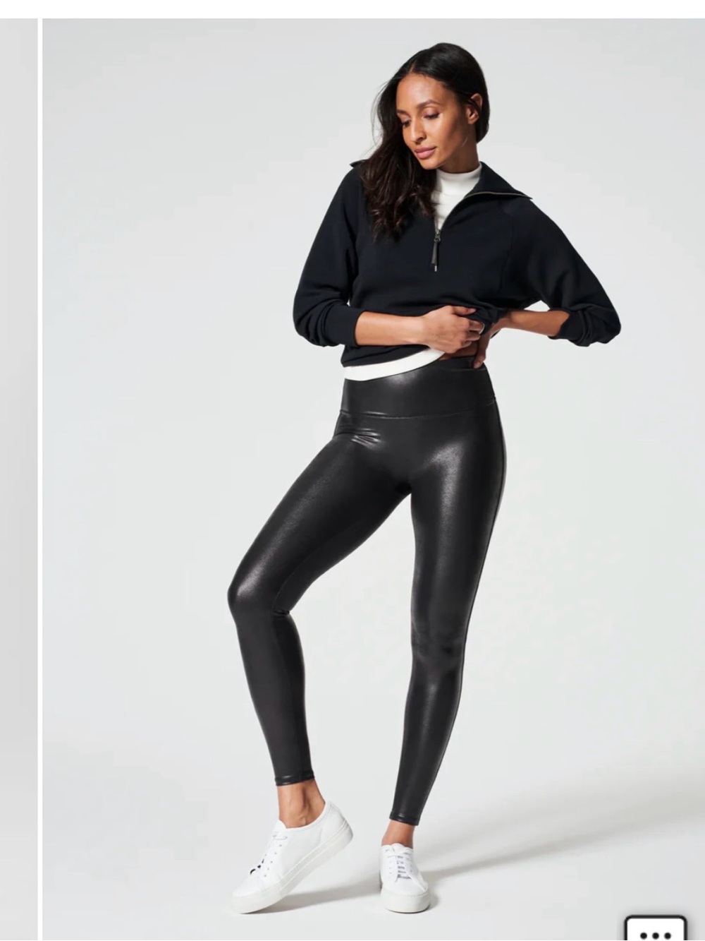 SPANX Black High-Waist Faux-Leather Leggings